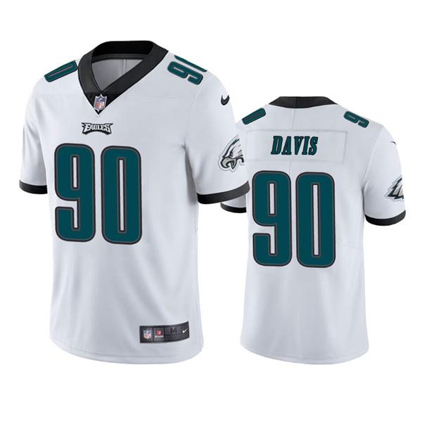 Men’s Philadelphia Eagles #90 Jordan Davis White Vapor Untouchable Limited Stitched Jersey