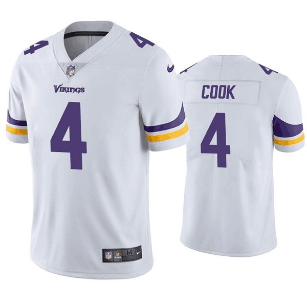 Men’s Minnesota Vikings #4 Dalvin Cook White Vapor Untouchable Stitched Jersey