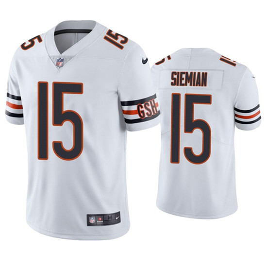 Men’s Chicago Bears #15 Trevor Siemian White Vapor untouchable Limited Stitched Jersey
