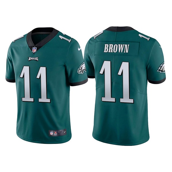 Men’s Philadelphia Eagles #11 A. J. Brown Green Vapor Untouchable Limited Stitched Jersey