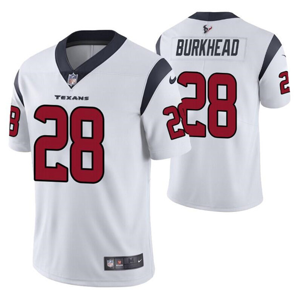 Men’s Houston Texans #28 Rex Burkhead White Vapor Untouchable Limited Stitched Jersey