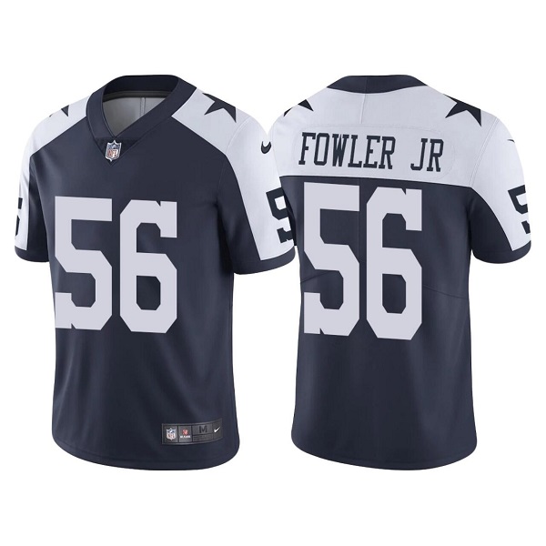 Men’s Dallas Cowboys #56 Dante Fowler Jr. Navy Blue Thanksgiving Vapor Limited Stitched Jersey