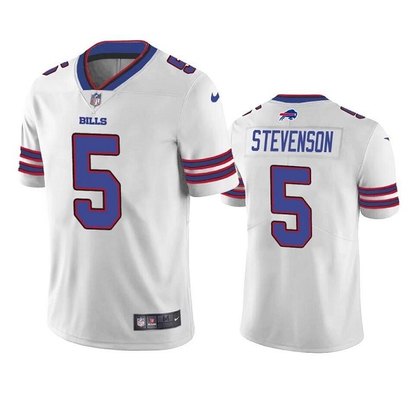 Men’s Buffalo Bills #5 Marquez Stevenson White Vapor Untouchable Limited Stitched Jersey