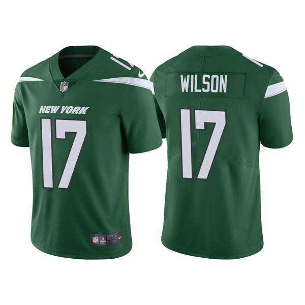 Men’s New York Jets #17 Garrett Wilson 2022 Green Vapor Untouchable Limited Stitched Jersey
