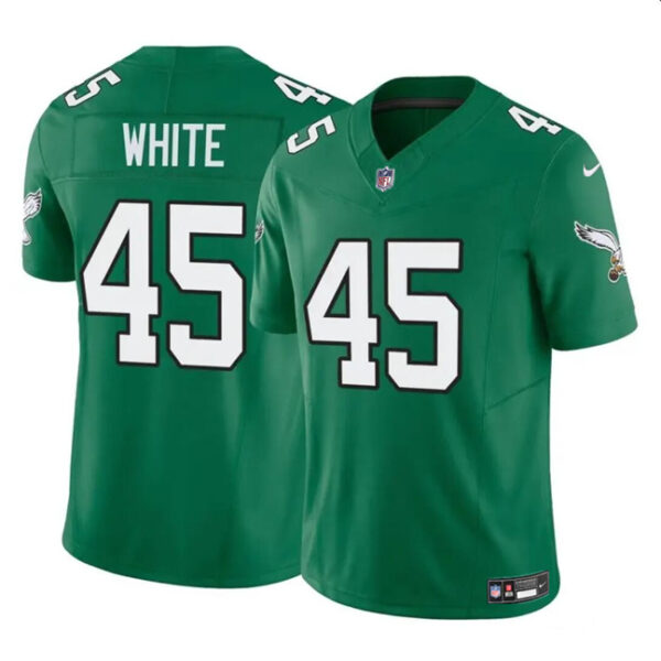 Men’s Philadelphia Eagles #45 Devin White Green 2023 F.U.S.E Throwback Vapor Untouchable Limited Football Stitched Jersey