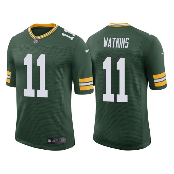 Men’s Green Bay Packers #11 Sammy Watkins Green Stitched Football Jersey