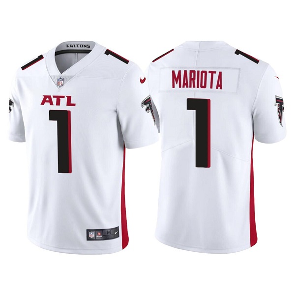 Men’s Atlanta Falcons #1 Marcus Mariota White Vapor Untouchable Limited Stitched Jersey
