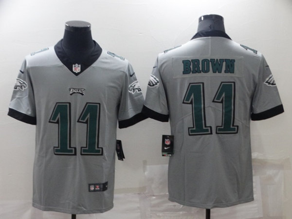 Men’s Philadelphia Eagles #11 A. J. Brown Gray Vapor Untouchable Limited Stitched Jersey
