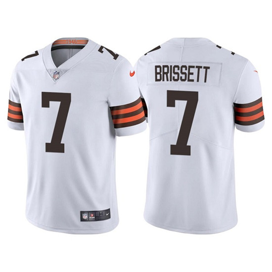 Men’s Cleveland Browns #7 Jacoby Brissett White Vapor Untouchable Limited Stitched Jersey