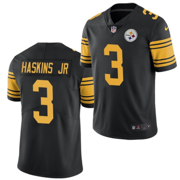 Men’s Pittsburgh Steelers #3 Dwayne Haskins Jr. Black Color Rush Limited Stitched Jersey