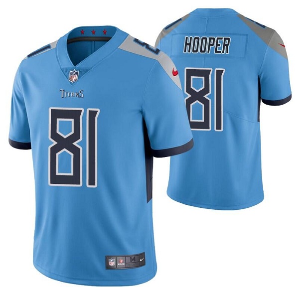 Men’s Tennessee Titans #81 Austin Hooper Blue Vapor Untouchable Stitched Jersey