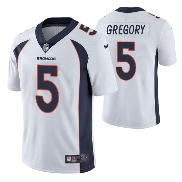 Men’s Denver Broncos #5 Randy Gregory White Vapor Untouchable Limited Stitched Jersey