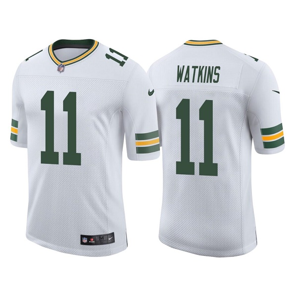 Men’s Green Bay Packers #11 Sammy Watkins White Stitched Football Jersey