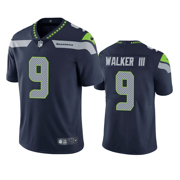 Men’s Seattle Seahawks #9 Kenneth Walker III Navy Vapor Untouchable Limited Stitched Jersey