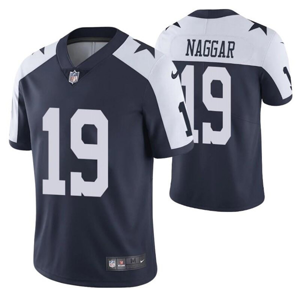 Men’s Dallas Cowboys #19 Chris Naggar Navy White Vapor Limited Stitched Jersey