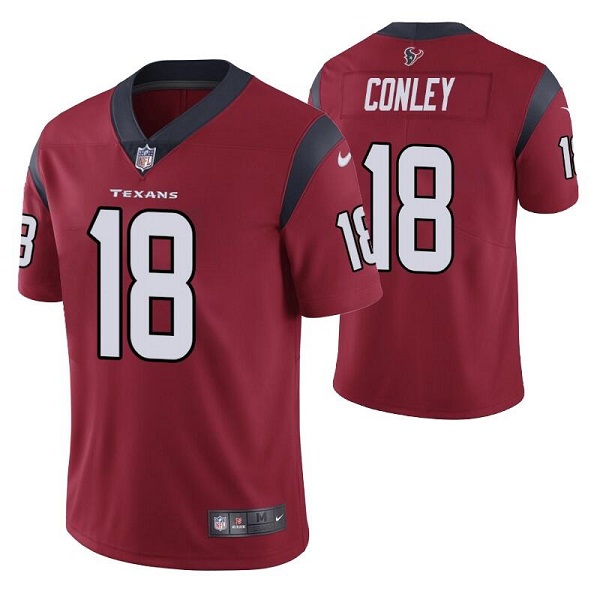 Men’s Houston Texans #18 Chris Conley Red Vapor Untouchable Limited Stitched Jersey