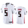 Men’s Atlanta Falcons #5 Drake London White Vapor Untouchable Limited Stitched Jersey