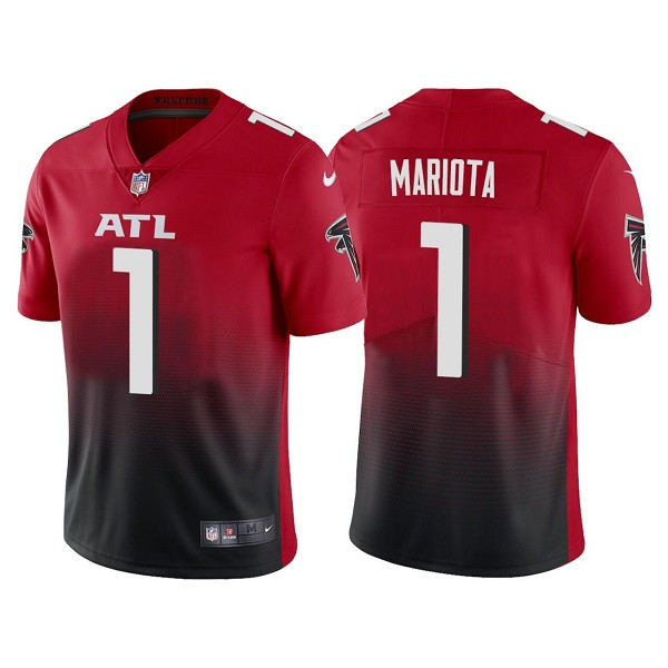 Men’s Atlanta Falcons #1 Marcus Mariota Red Black Vapor Untouchable Limited Stitched Jersey