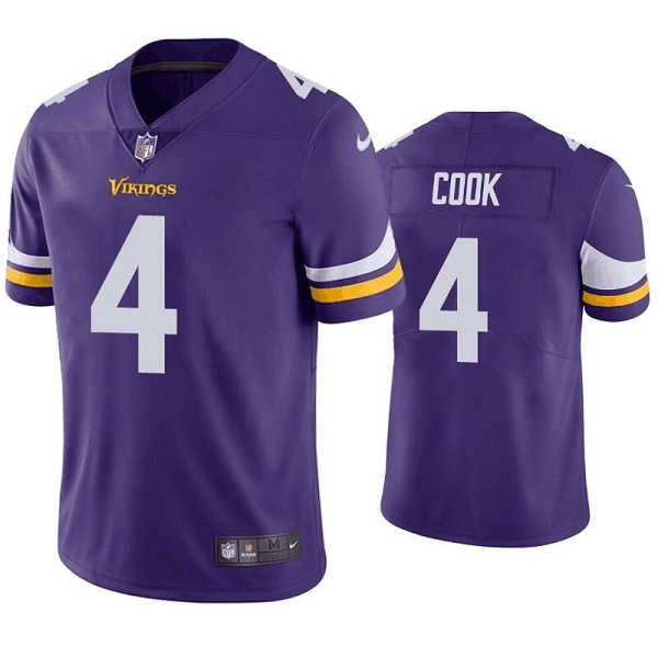 Men’s Minnesota Vikings #4 Dalvin Cook Purple Vapor Untouchable Stitched Jersey