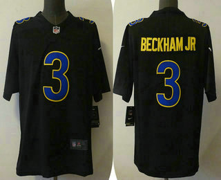 Men’s Los Angeles Rams #3 Odell Beckham Jr Black 2021 Vapor Untouchable Limited Stitched Jersey