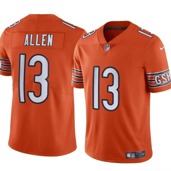 Men’s Chicago Bears #13 Keenan Allen Orange Vapor Football Stitched Jersey