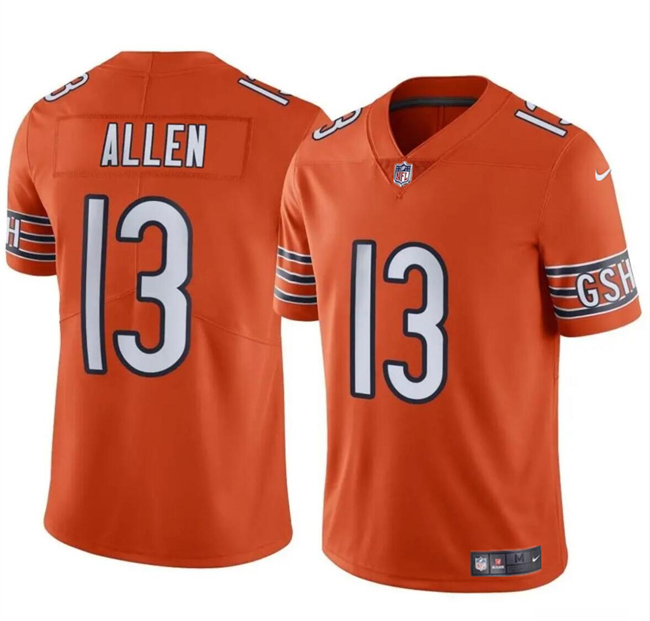 Men’s Chicago Bears #13 Keenan Allen Orange Vapor Football Stitched Jersey
