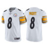 Men’s Pittsburgh Steelers #8 Kenny Pickett 2022 White Vapor Untouchable Limited Stitched Jersey
