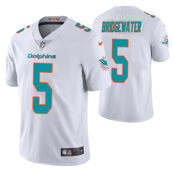 Men’s Miami Dolphins #5 Teddy Bridgewater White Vapor Untouchable Limited Stitched Football Jersey