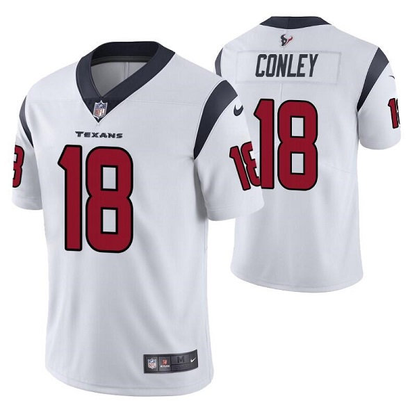 Men’s Houston Texans #18 Chris Conley White Vapor Untouchable Limited Stitched Jersey