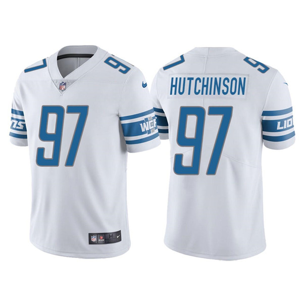 Men’s Detroit Lions #97 Aidan Hutchinson White Vapor Untouchable Limited Stitched Jersey