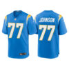 Men’s Los Angeles Chargers #77 Zion Johnson Blue Limited Stitched Jersey