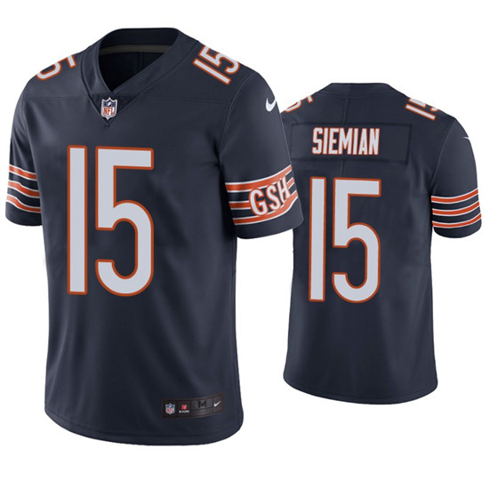 Men’s Chicago Bears #15 Trevor Siemian Navy Vapor untouchable Limited Stitched Jersey