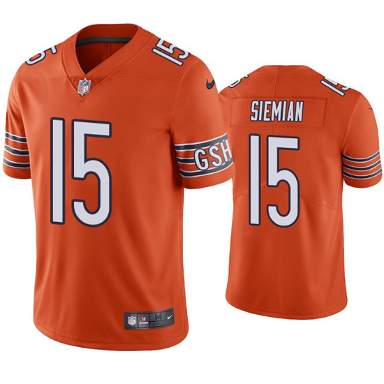 Men’s Chicago Bears #15 Trevor Siemian Orange Vapor untouchable Limited Stitched Jersey