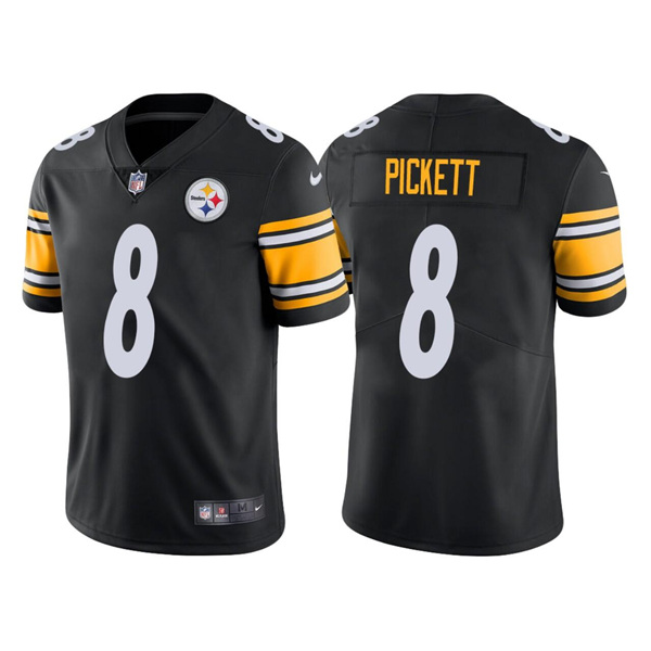 Men’s Pittsburgh Steelers #8 Kenny Pickett 2022 Black Vapor Untouchable Limited Stitched Jersey