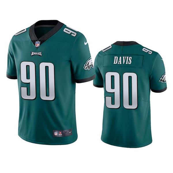 Men’s Philadelphia Eagles #90 Jordan Davis Green Vapor Untouchable Limited Stitched Jersey
