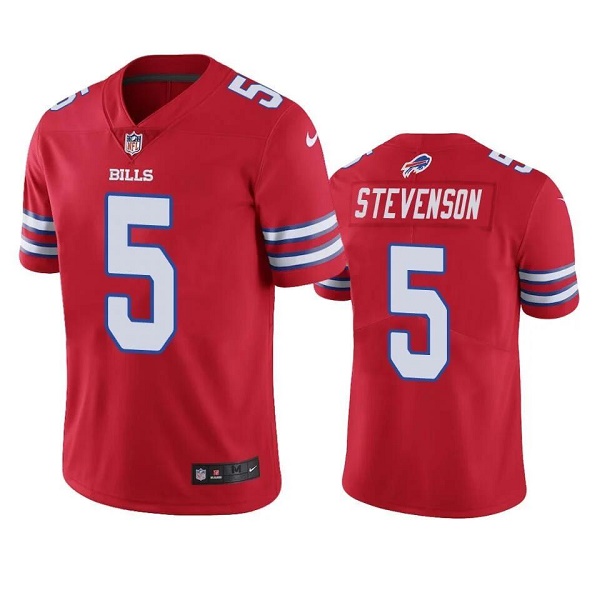 Men’s Buffalo Bills #5 Marquez Stevenson Red Vapor Untouchable Limited Stitched Jersey