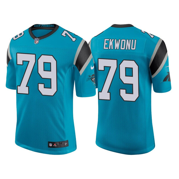 Men’s Carolina Panthers #79 Ikem Ekwonu 2022 Blue Stitched Jersey