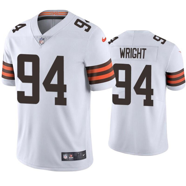 Men’s Cleveland Browns #94 Alex Wright White Vapor Untouchable Limited Stitched Jersey