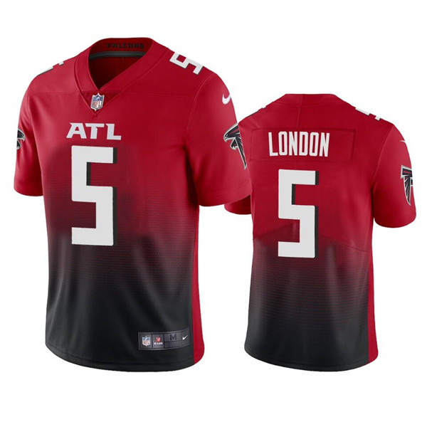 Men’s Atlanta Falcons #5 Drake London Red Black Vapor Untouchable Limited Stitched Jersey