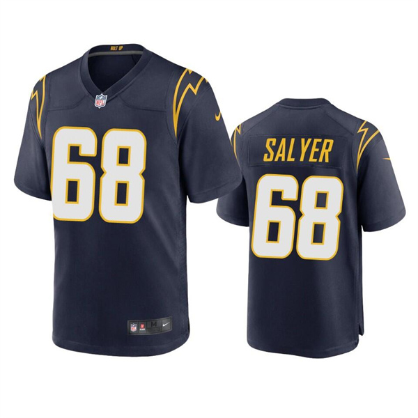 Men’s Los Angeles Chargers #68 Jamaree Salyer Navy Stitched Jersey