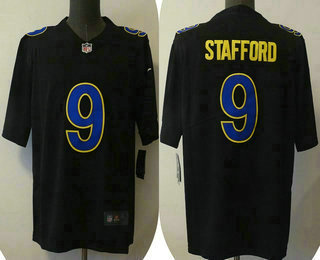 Men’s Los Angeles Rams #9 Matthew Stafford Black 2021 Vapor Untouchable Limited Stitched Jersey