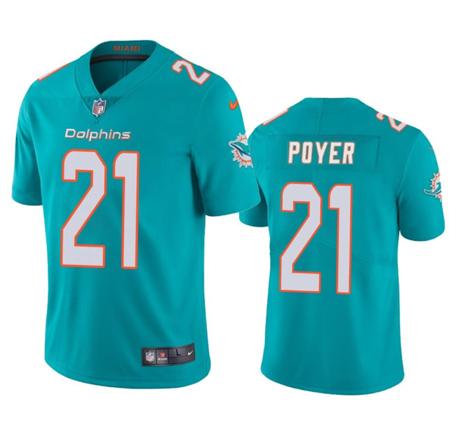 Men’s Miami Dolphins #21 Jordan Poyer Aqua Vapor Limited Football Stitched Jersey