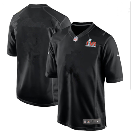 Men’s Los Angeles Rams Blank 2022 Black Super Bowl LVI Game Stitched Jersey