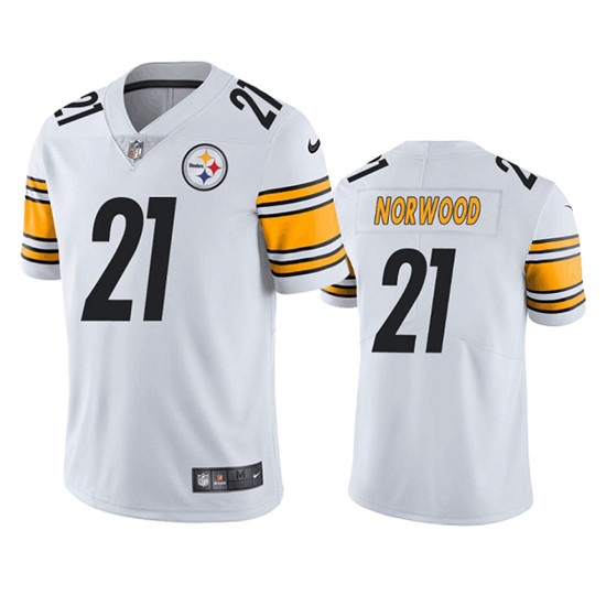 Men’s Pittsburgh Steelers #21 Tre Norwood White Vapor Untouchable Limited Stitched Jersey