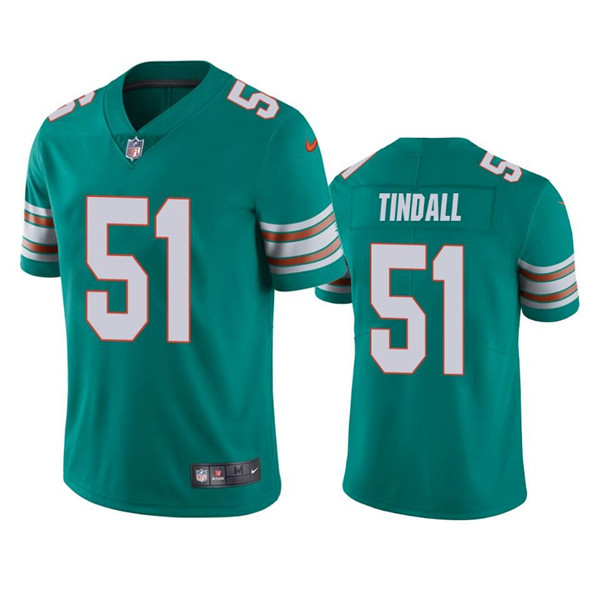 Men’s Miami Dolphins #51 Channing Tindall Aqua Color Rush Limited Stitched Football Jersey
