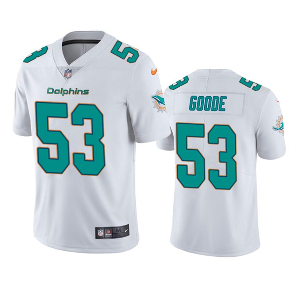 Men’s Miami Dolphins #53 Cameron Goode White Vapor Untouchable Limited Stitched Football Jersey