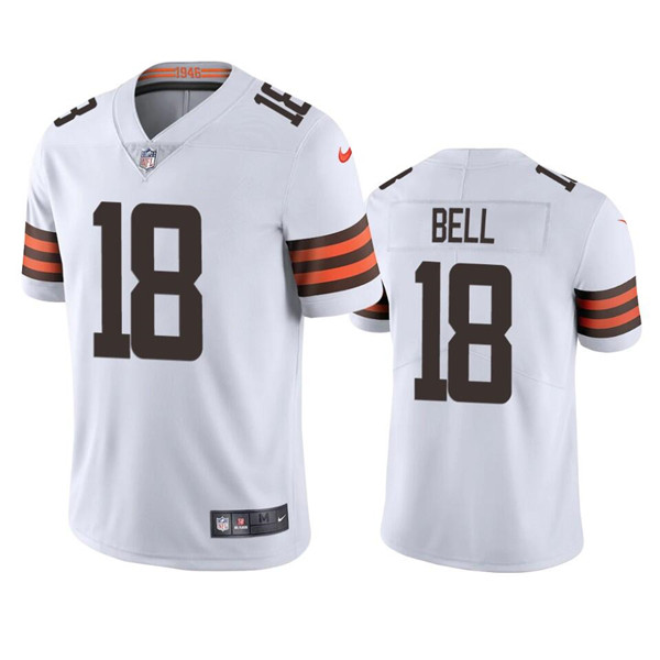Men’s Cleveland Browns #18 David Bell White Vapor Untouchable Limited Stitched Jersey