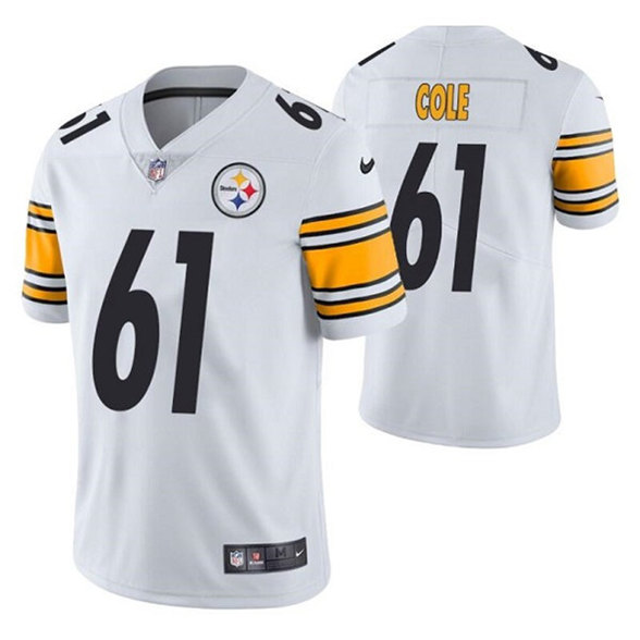 Men’s Pittsburgh Steelers #61 Mason Cole White Vapor Untouchable Limited Stitched Jersey