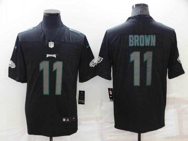 Men’s Philadelphia Eagles #11 A. J. Brown Black Impact Limited Stitched Jersey
