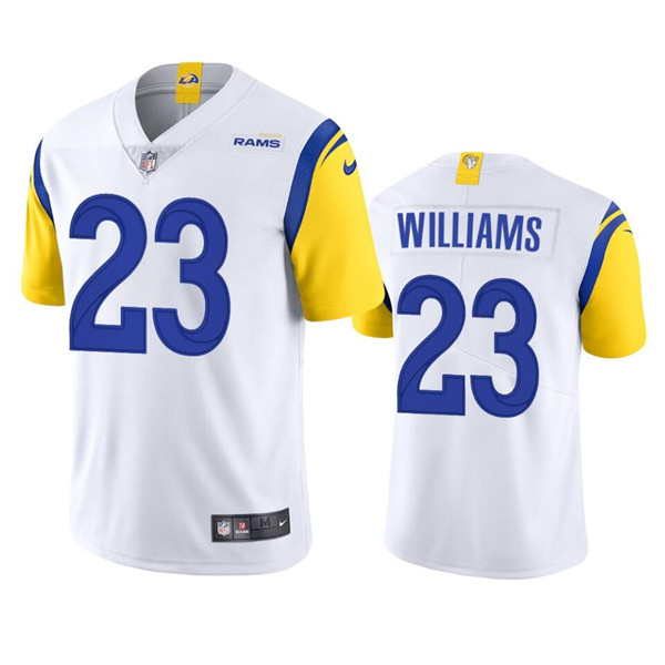 Men’s Los Angeles Rams #23 Kyren Williams White Vapor Untouchable Limited Stitched Football Jersey